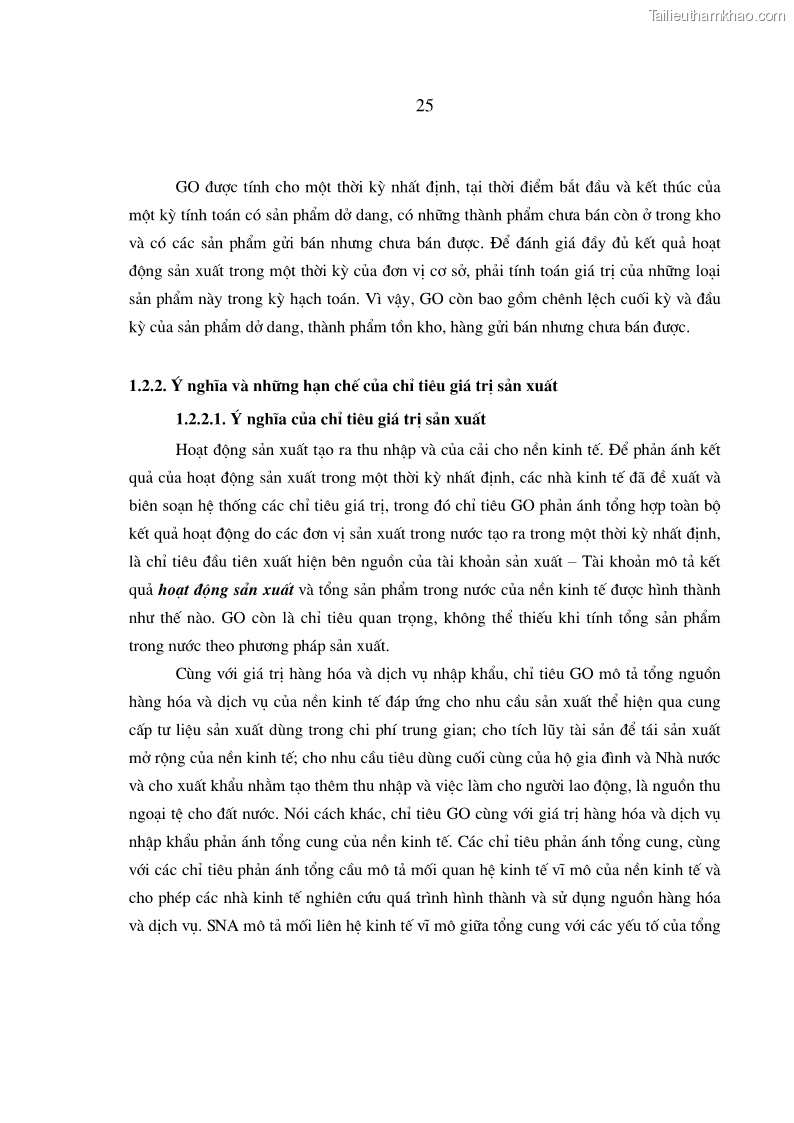 Luận án tiến sĩ kinh tế Phương pháp luận tính chỉ tiêu giá trị sản xuất các ngành sản phẩm theo giá so sánh - 6 Trang 31