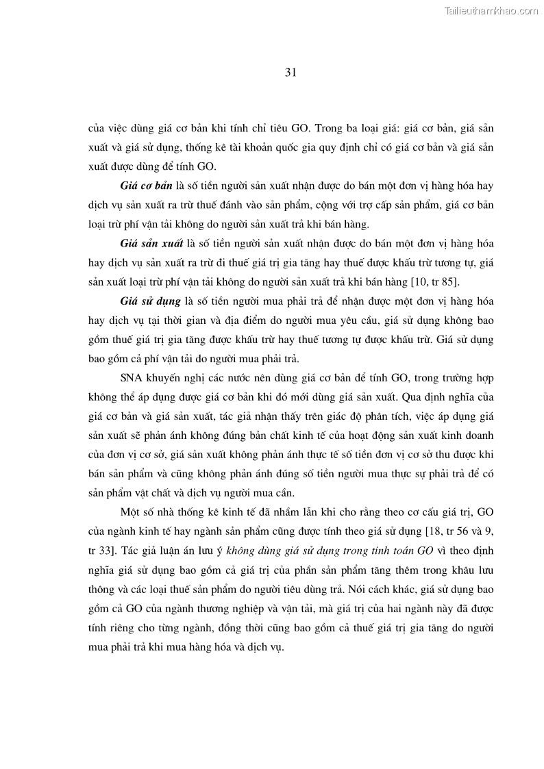 Luận án tiến sĩ kinh tế Phương pháp luận tính chỉ tiêu giá trị sản xuất các ngành sản phẩm theo giá so sánh - 7 Trang 37