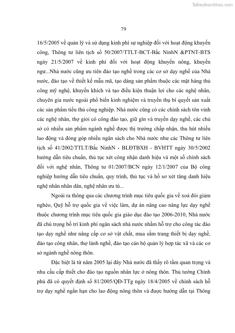 Luận án tiến sĩ kinh tế Quá trình hoàn thiện các chính sách thúc đẩy phát triển làng nghề ở tỉnh Bắc Ninh giai đoạn từ 1997 đến 2003 - thực trạng, kinh nghiệm và giải pháp - 14 Trang 79