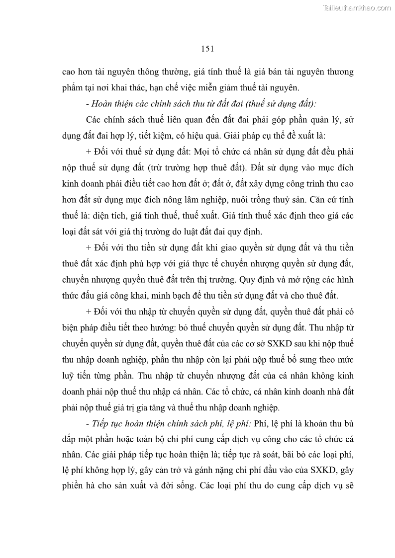 Luận án tiến sĩ kinh tế Quá trình hoàn thiện các chính sách thúc đẩy phát triển làng nghề ở tỉnh Bắc Ninh giai đoạn từ 1997 đến 2003 - thực trạng, kinh nghiệm và giải pháp - 26 Trang 151
