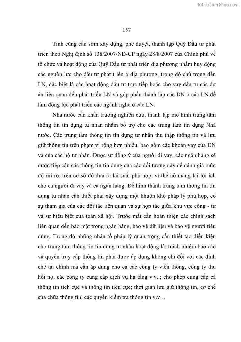 Luận án tiến sĩ kinh tế Quá trình hoàn thiện các chính sách thúc đẩy phát triển làng nghề ở tỉnh Bắc Ninh giai đoạn từ 1997 đến 2003 - thực trạng, kinh nghiệm và giải pháp - 27 Trang 157
