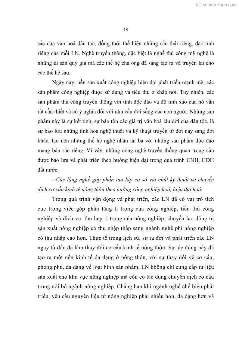 Luận án tiến sĩ kinh tế Quá trình hoàn thiện các chính sách thúc đẩy phát triển làng nghề ở tỉnh Bắc Ninh giai đoạn từ 1997 đến 2003 - thực trạng, kinh nghiệm và giải pháp - 4 Trang 19