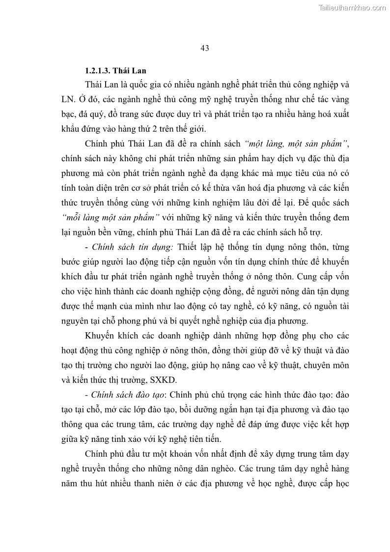 Luận án tiến sĩ kinh tế Quá trình hoàn thiện các chính sách thúc đẩy phát triển làng nghề ở tỉnh Bắc Ninh giai đoạn từ 1997 đến 2003 - thực trạng, kinh nghiệm và giải pháp - 8 Trang 43