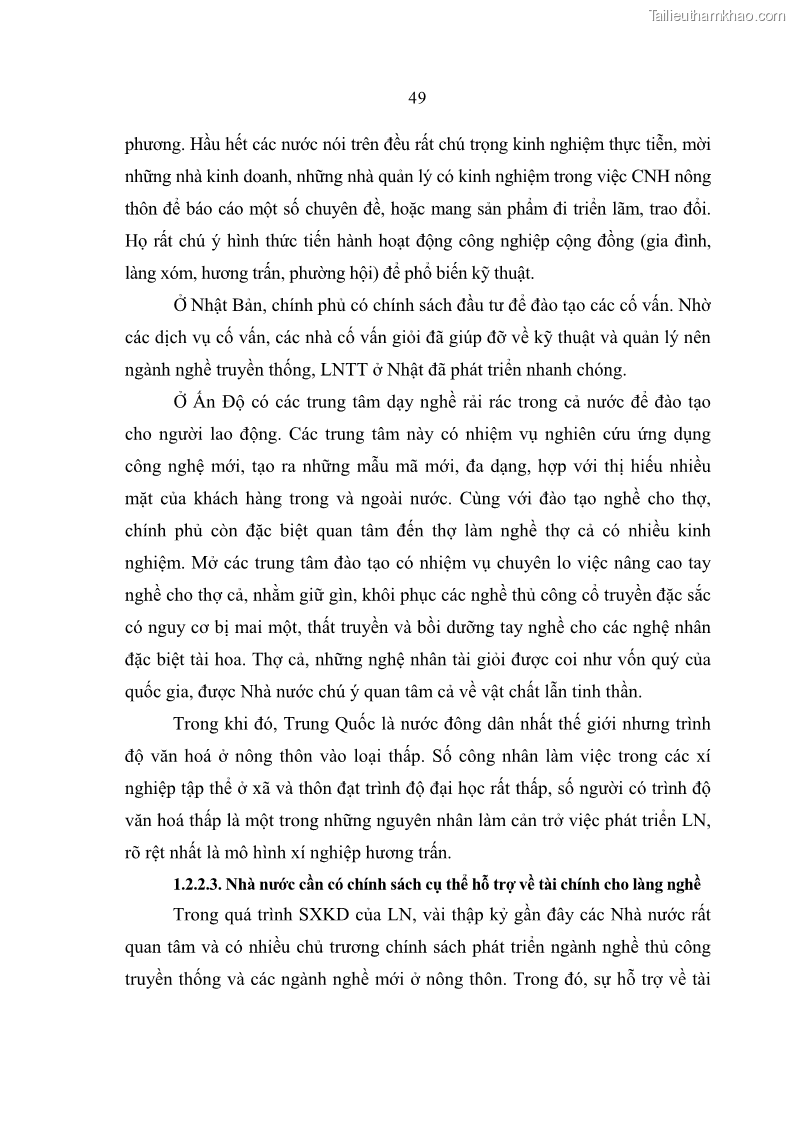Luận án tiến sĩ kinh tế Quá trình hoàn thiện các chính sách thúc đẩy phát triển làng nghề ở tỉnh Bắc Ninh giai đoạn từ 1997 đến 2003 - thực trạng, kinh nghiệm và giải pháp - 9 Trang 49