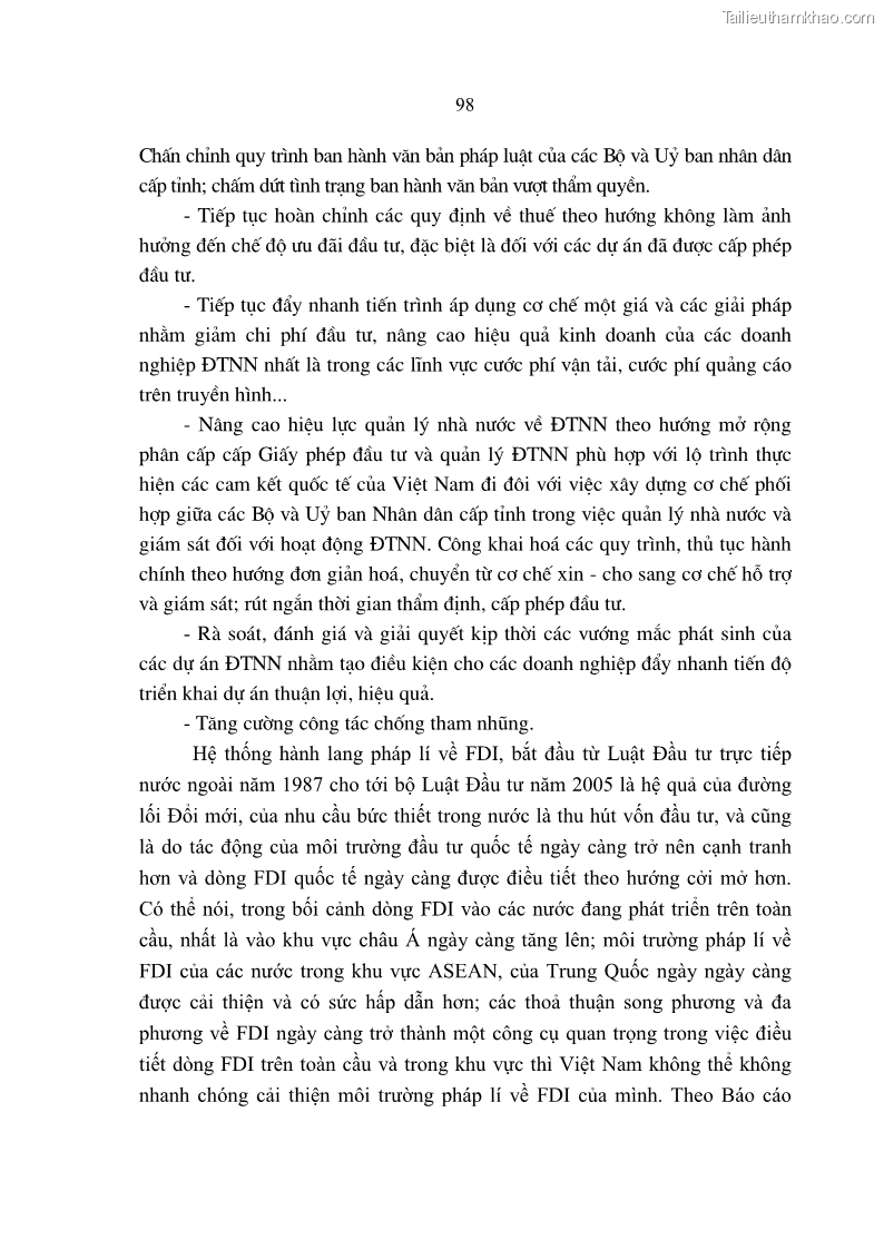Luận án Tiến sĩ Kinh tế Tác động của toàn cầu hóa kinh tế đối với dòng vốn đầu tư trực tiếp nước ngoài vào Việt Nam - 17 Trang 97