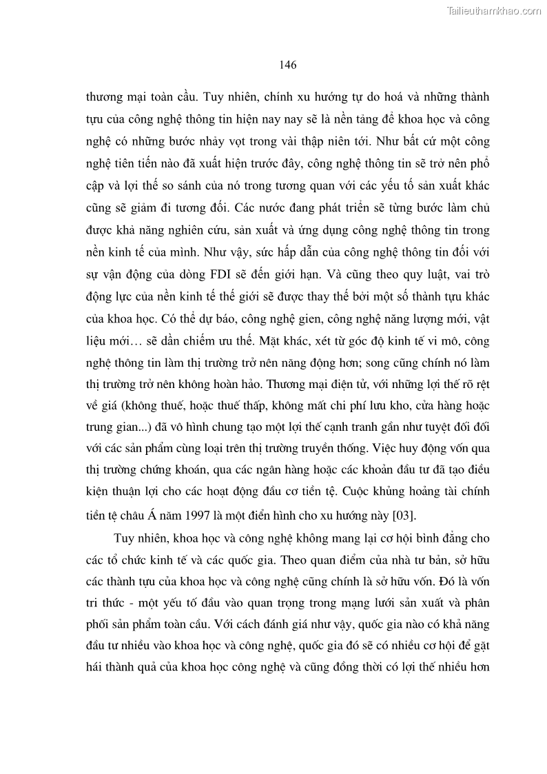 Luận án Tiến sĩ Kinh tế Tác động của toàn cầu hóa kinh tế đối với dòng vốn đầu tư trực tiếp nước ngoài vào Việt Nam - 25 Trang 145