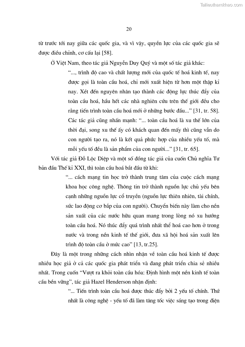 Luận án Tiến sĩ Kinh tế Tác động của toàn cầu hóa kinh tế đối với dòng vốn đầu tư trực tiếp nước ngoài vào Việt Nam - 4 Trang 19