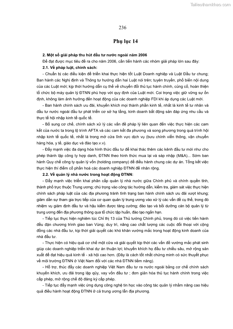 Luận án Tiến sĩ Kinh tế Tác động của toàn cầu hóa kinh tế đối với dòng vốn đầu tư trực tiếp nước ngoài vào Việt Nam - 40 Trang 235