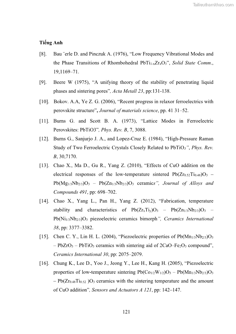 Luận án tiến sĩ vật lý Nghiên cứu chế tạo và các tính chất vật lý của hệ gốm đa thành phần trên cơ sở PZT và các vật liệu sắt điện chuyển pha nhòe - 24 Trang 139
