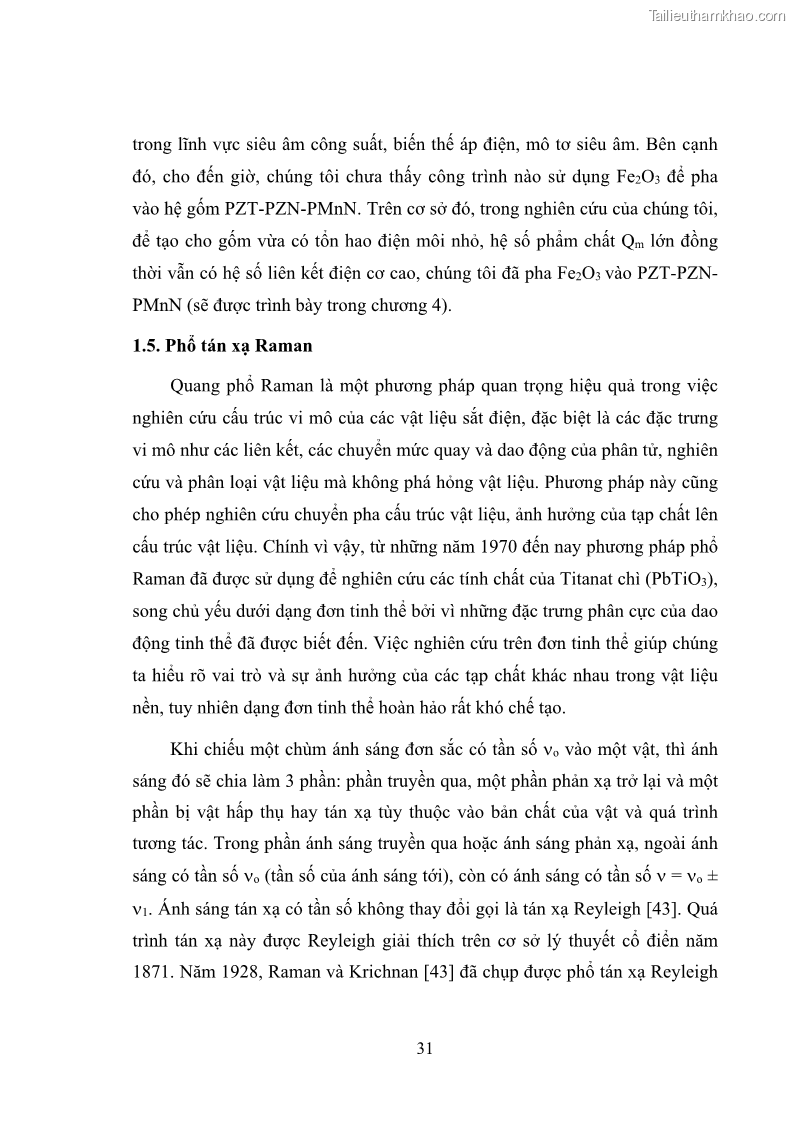 Luận án tiến sĩ vật lý Nghiên cứu chế tạo và các tính chất vật lý của hệ gốm đa thành phần trên cơ sở PZT và các vật liệu sắt điện chuyển pha nhòe - 9 Trang 49