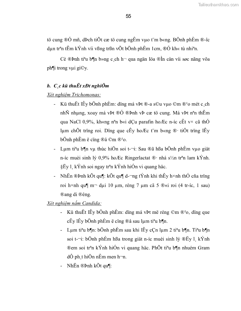 Luận án tiến sĩ y học Thực trạng mắc các bệnh nhiễm trùng đường sinh dục dưới ở phụ nữ bán dâm tại Trung tâm Chữa bệnh-Giáo dục-Lao động Xã hội số II Hà Nội và đánh giá hiệu quả can thiệp - 10 Trang 55