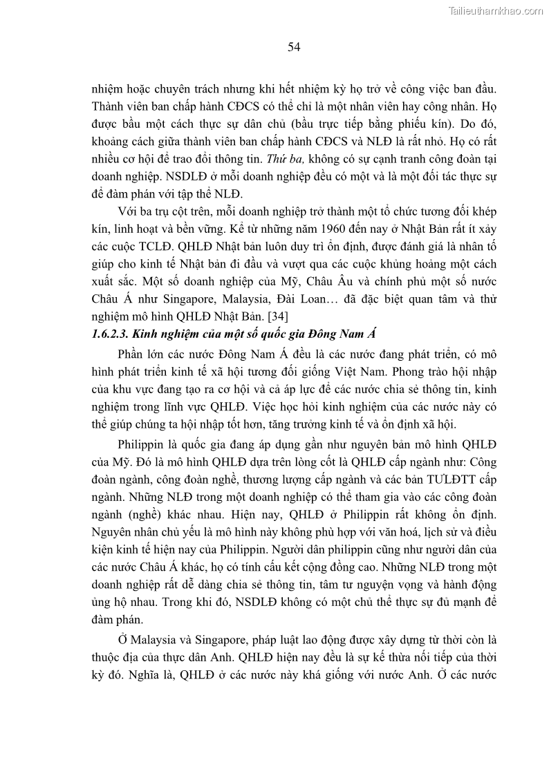 Luận án tiến sĩ kinh tế Tạo lập và thúc đẩy quan hệ lao động lành mạnh tại các doanh nghiệp nhỏ và vừa trên địa bàn Hà Nội - 11 Trang 61
