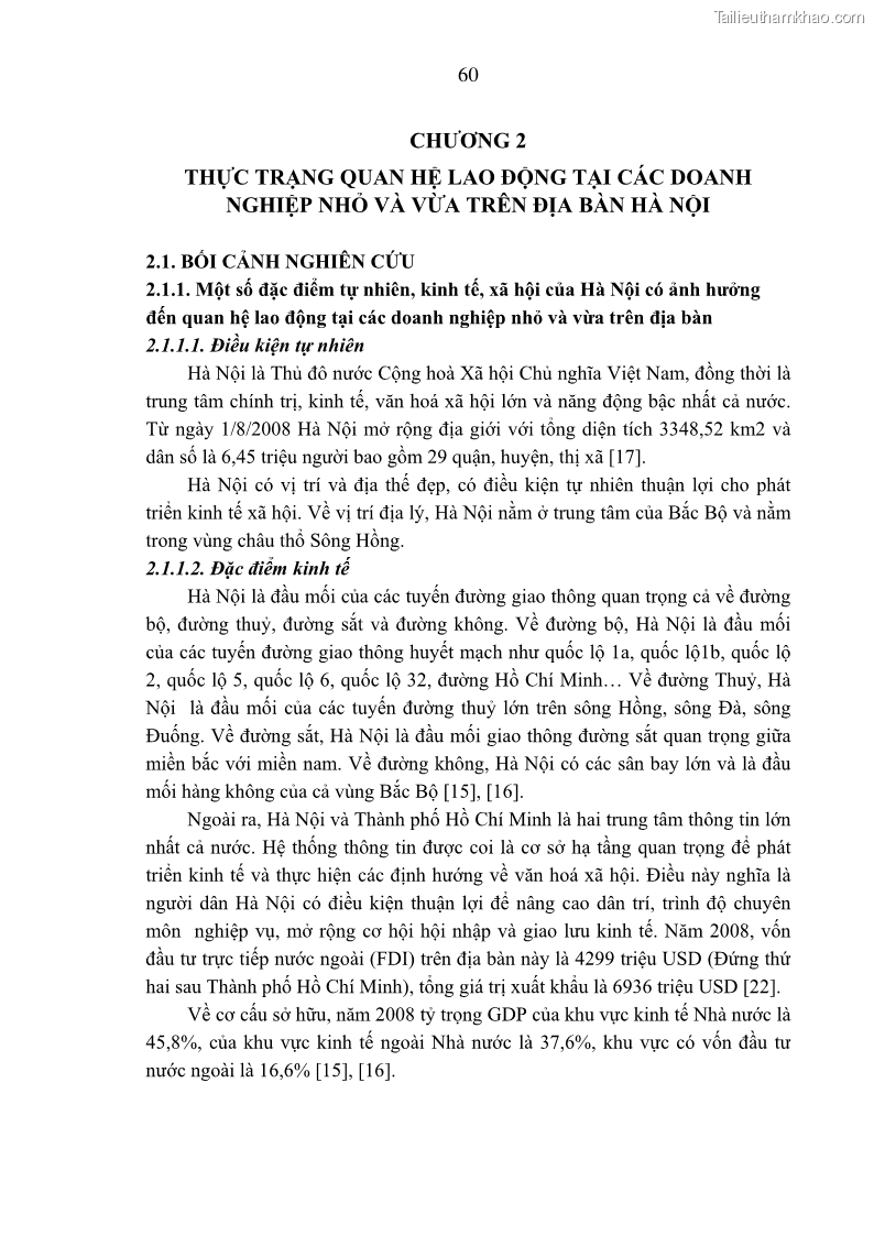 Luận án tiến sĩ kinh tế Tạo lập và thúc đẩy quan hệ lao động lành mạnh tại các doanh nghiệp nhỏ và vừa trên địa bàn Hà Nội - 12 Trang 67