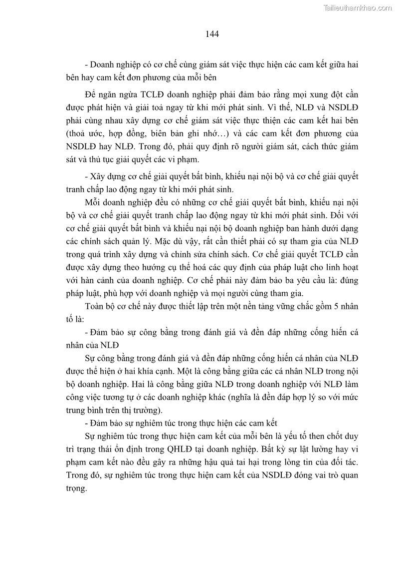 Luận án tiến sĩ kinh tế Tạo lập và thúc đẩy quan hệ lao động lành mạnh tại các doanh nghiệp nhỏ và vừa trên địa bàn Hà Nội - 26 Trang 151