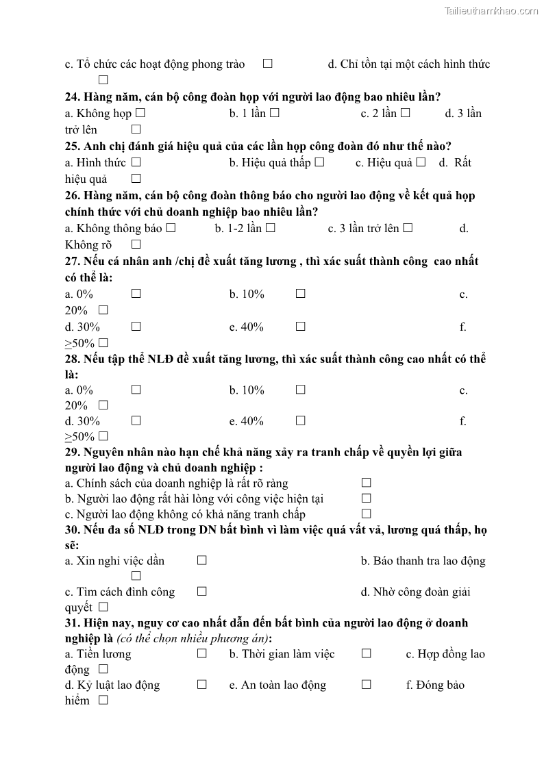 Luận án tiến sĩ kinh tế Tạo lập và thúc đẩy quan hệ lao động lành mạnh tại các doanh nghiệp nhỏ và vừa trên địa bàn Hà Nội - 36 Trang 211