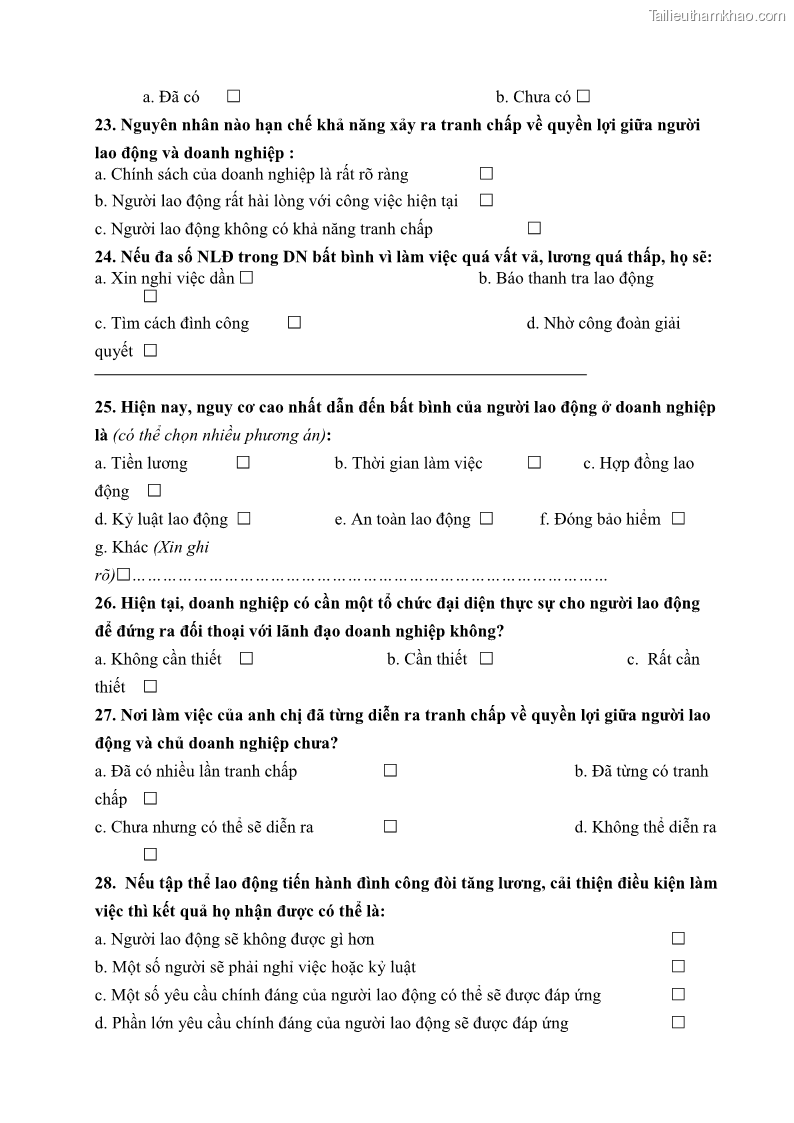 Luận án tiến sĩ kinh tế Tạo lập và thúc đẩy quan hệ lao động lành mạnh tại các doanh nghiệp nhỏ và vừa trên địa bàn Hà Nội - 37 Trang 217