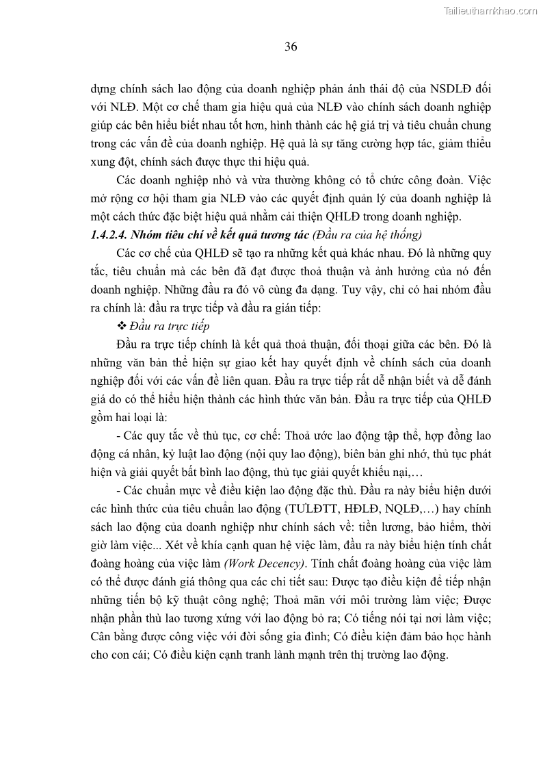 Luận án tiến sĩ kinh tế Tạo lập và thúc đẩy quan hệ lao động lành mạnh tại các doanh nghiệp nhỏ và vừa trên địa bàn Hà Nội - 8 Trang 43
