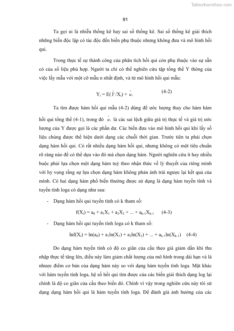 Luận án tiến sĩ kinh tế Xác định hàm cầu nhập khẩu vật tư nông nghiệp của Việt Nam trong thời kỳ đổi mới lấy ví dụ phân bón Urê - 17 Trang 97
