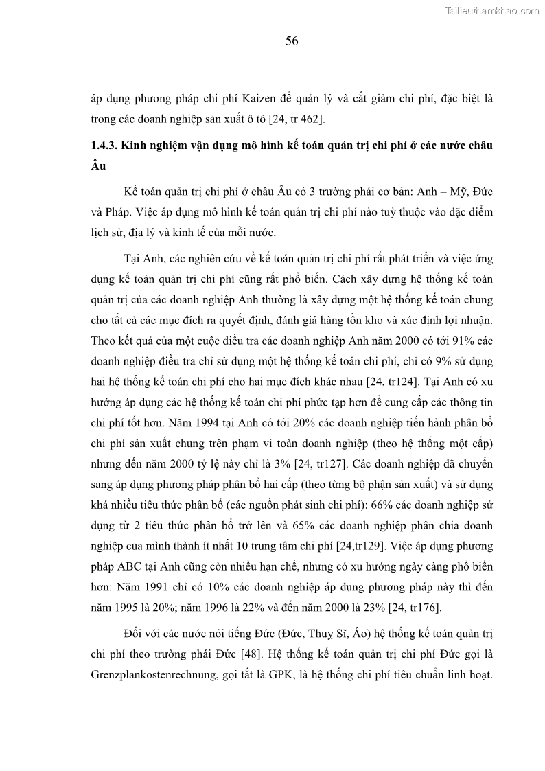 Luận án tiến sĩ kinh tế Xây dựng mô hình kế toán quản trị chi phí trong các doanh nghiệp sản xuất dược phẩm Việt Nam - 11 Trang 61