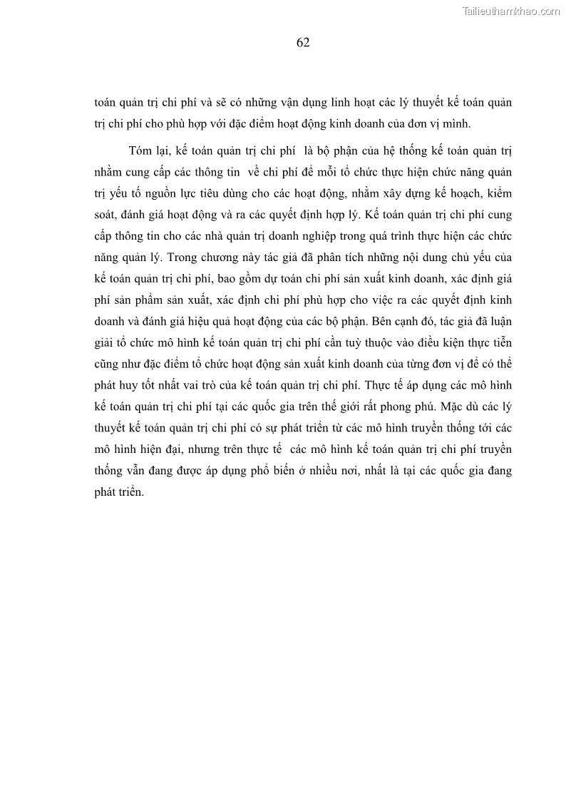 Luận án tiến sĩ kinh tế Xây dựng mô hình kế toán quản trị chi phí trong các doanh nghiệp sản xuất dược phẩm Việt Nam - 12 Trang 67