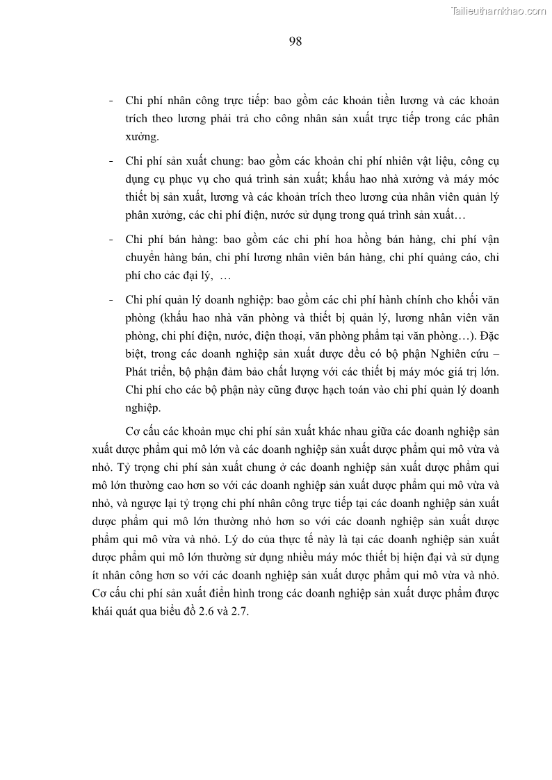 Luận án tiến sĩ kinh tế Xây dựng mô hình kế toán quản trị chi phí trong các doanh nghiệp sản xuất dược phẩm Việt Nam - 18 Trang 103