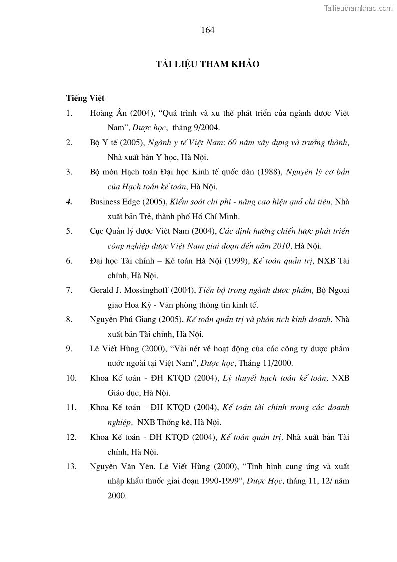 Luận án tiến sĩ kinh tế Xây dựng mô hình kế toán quản trị chi phí trong các doanh nghiệp sản xuất dược phẩm Việt Nam - 29 Trang 169