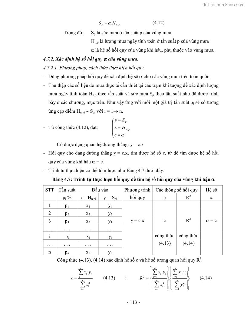 Luận án tiến sĩ kỹ thuật Nghiên cứu xác định một số tham số về mưa góp phần hoàn thiện công thức tính lưu lượng thiết kế công trình thoát nước nhỏ trên đường trong điều kiện khí hậu Việt Nam - 22 Trang 127