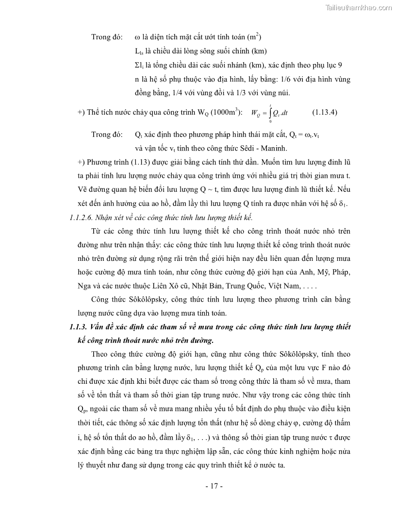 Luận án tiến sĩ kỹ thuật Nghiên cứu xác định một số tham số về mưa góp phần hoàn thiện công thức tính lưu lượng thiết kế công trình thoát nước nhỏ trên đường trong điều kiện khí hậu Việt Nam - 6 Trang 31