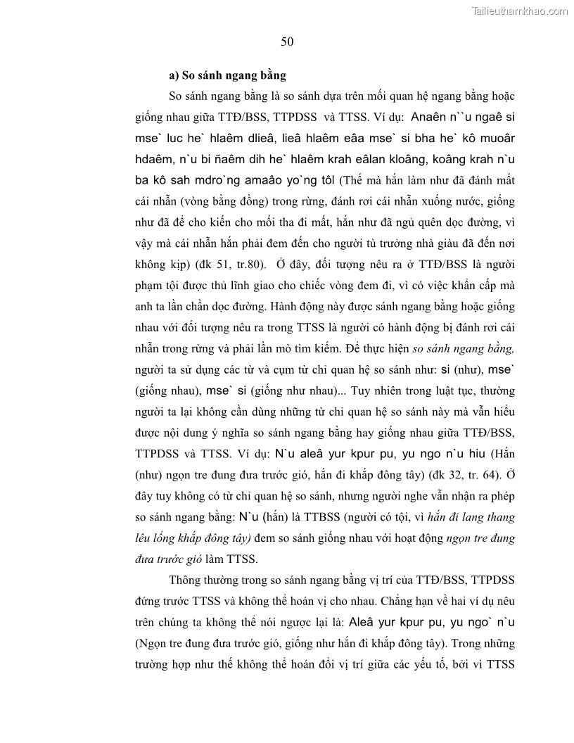 Luận án tiến sĩ ngữ văn Phương pháp so sánh trong văn bản luật tục Êđê - 10 Trang 55