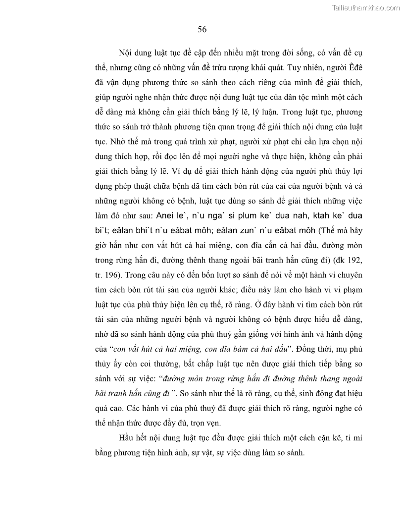 Luận án tiến sĩ ngữ văn Phương pháp so sánh trong văn bản luật tục Êđê - 11 Trang 61