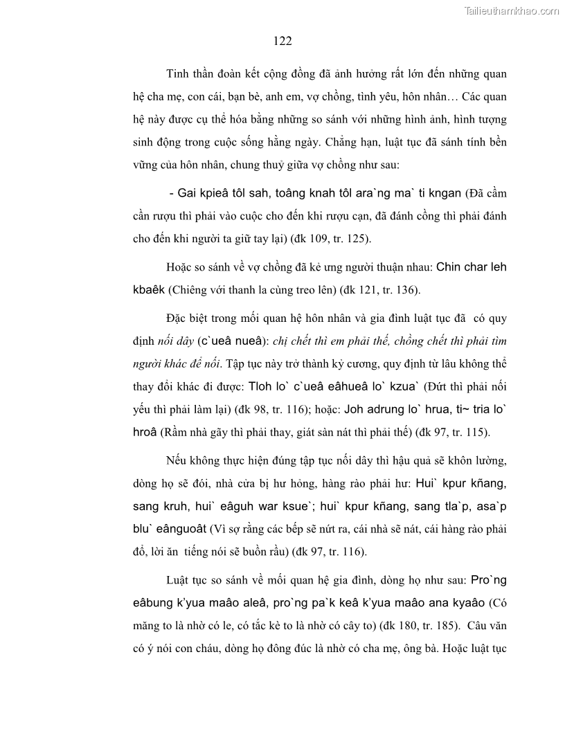 Luận án tiến sĩ ngữ văn Phương pháp so sánh trong văn bản luật tục Êđê - 22 Trang 127