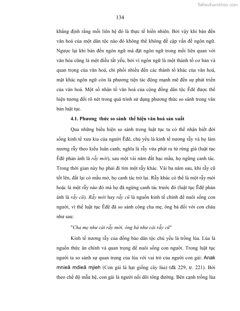 Luận án tiến sĩ ngữ văn Phương pháp so sánh trong văn bản luật tục Êđê - 24 Trang 139