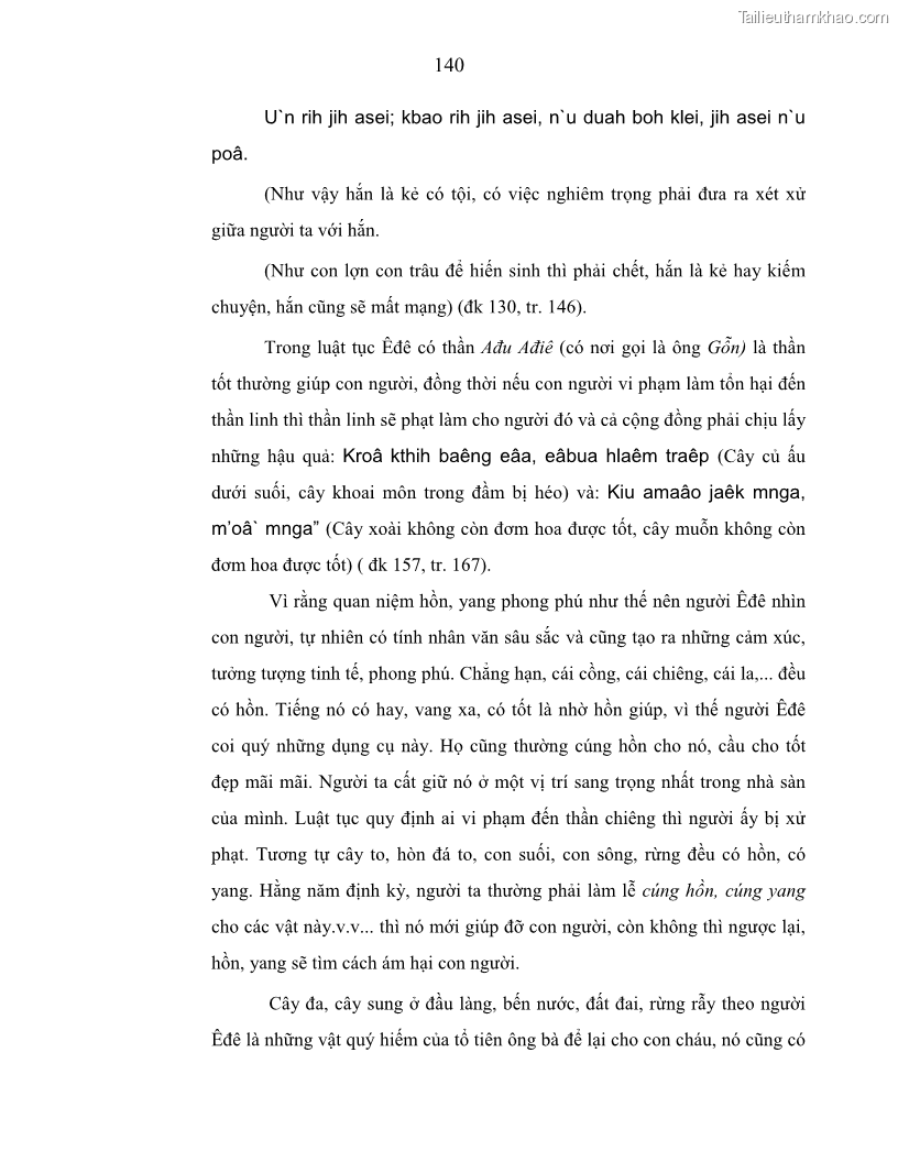 Luận án tiến sĩ ngữ văn Phương pháp so sánh trong văn bản luật tục Êđê - 25 Trang 145