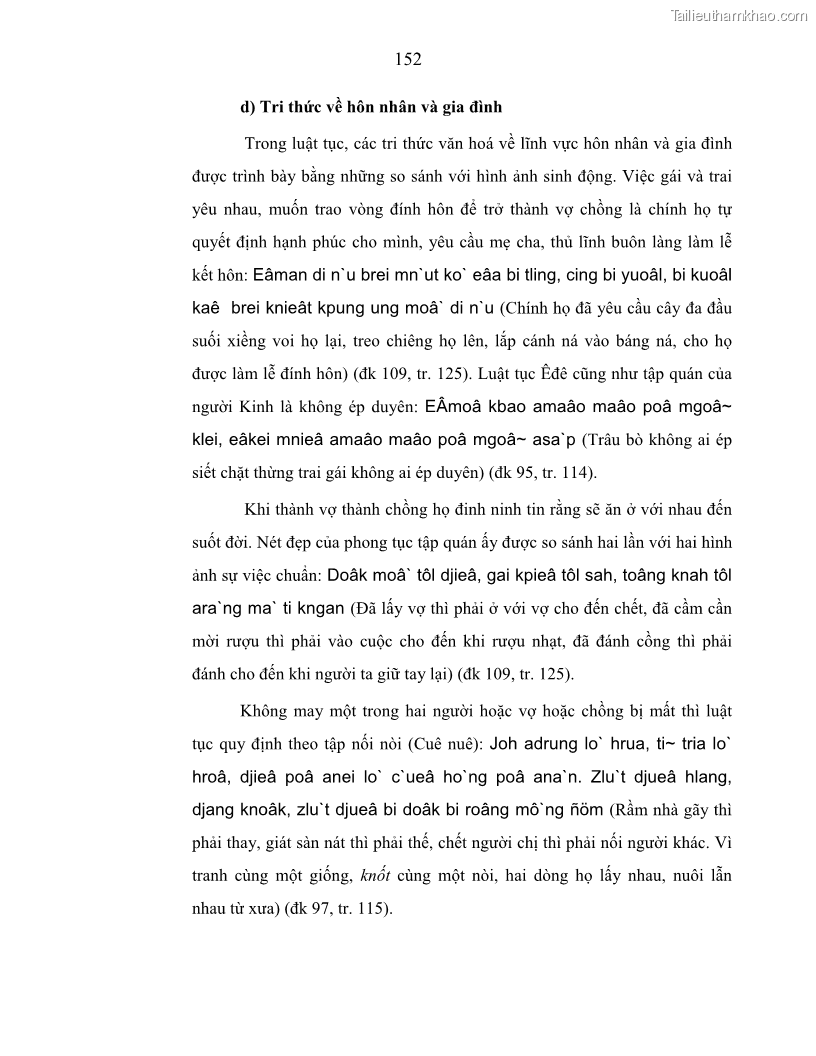 Luận án tiến sĩ ngữ văn Phương pháp so sánh trong văn bản luật tục Êđê - 27 Trang 157