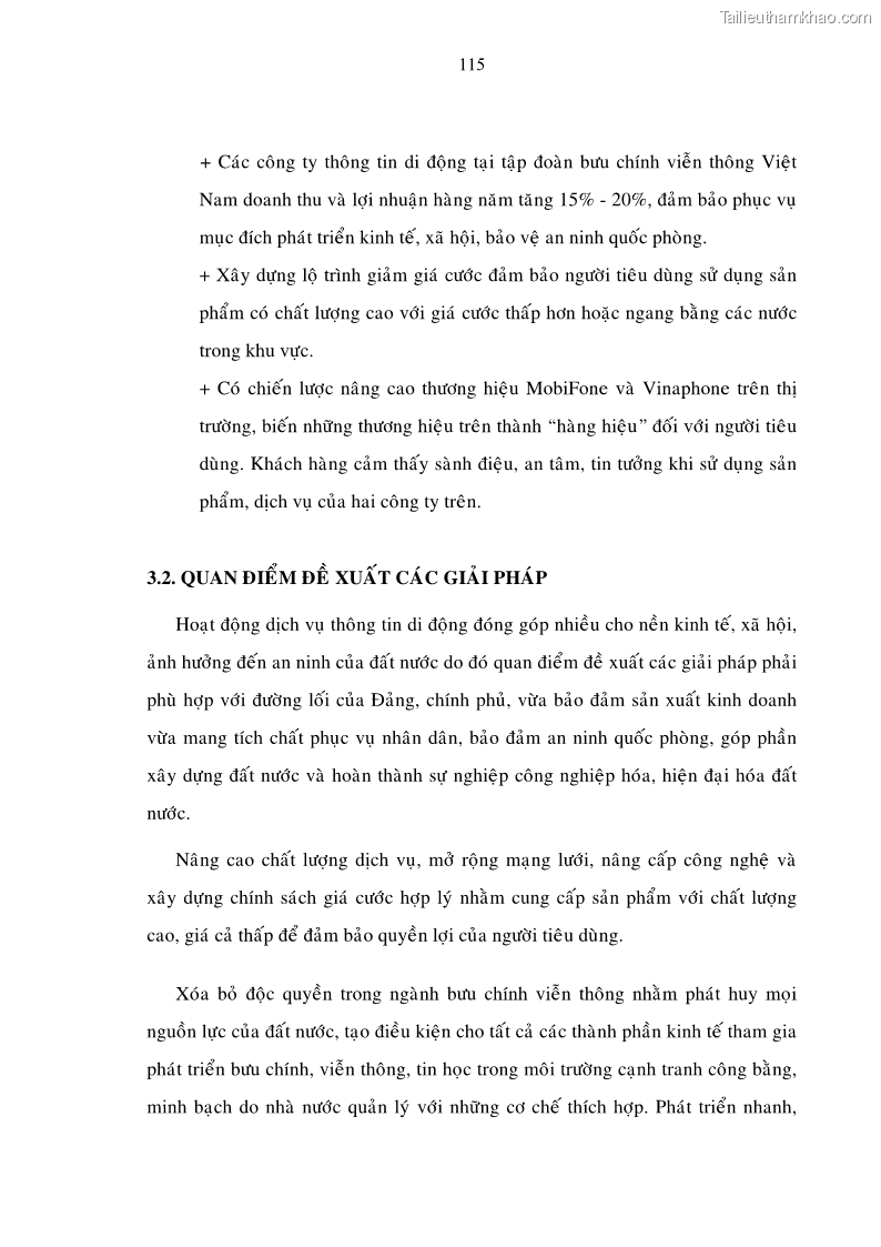 Luận án tiến sĩ Phát triển hoạt động dịch vụ thông tin di động tại Tập đoàn Bưu chính Viễn thông Việt Nam đến năm 2020 - 20 Trang 115