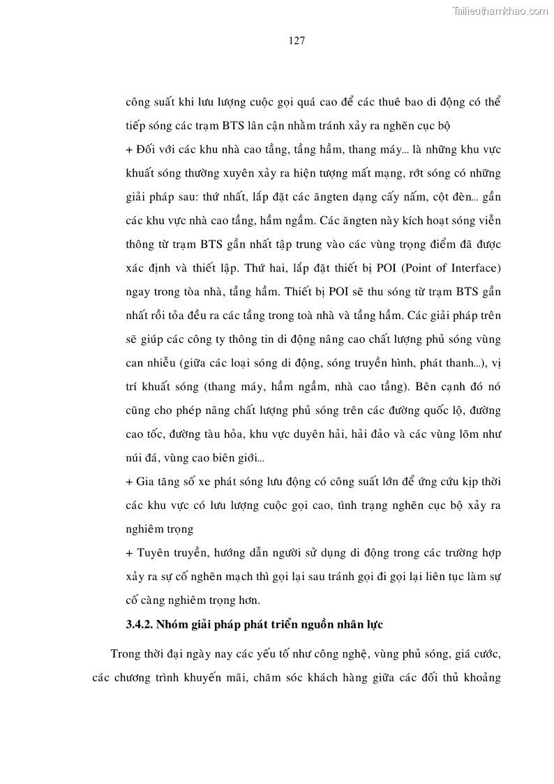 Luận án tiến sĩ Phát triển hoạt động dịch vụ thông tin di động tại Tập đoàn Bưu chính Viễn thông Việt Nam đến năm 2020 - 22 Trang 127
