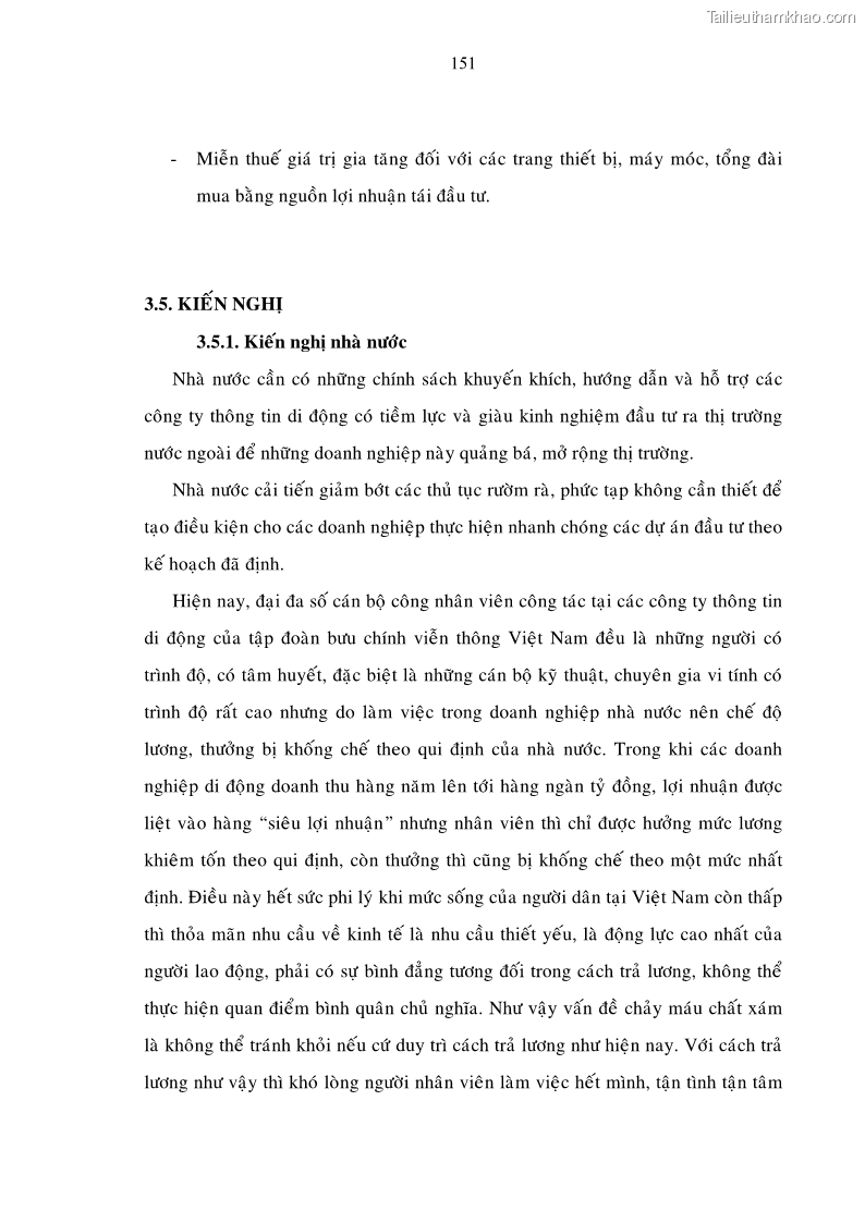 Luận án tiến sĩ Phát triển hoạt động dịch vụ thông tin di động tại Tập đoàn Bưu chính Viễn thông Việt Nam đến năm 2020 - 26 Trang 151