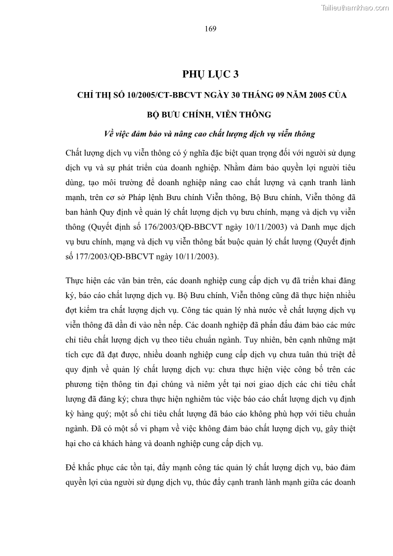 Luận án tiến sĩ Phát triển hoạt động dịch vụ thông tin di động tại Tập đoàn Bưu chính Viễn thông Việt Nam đến năm 2020 - 29 Trang 169