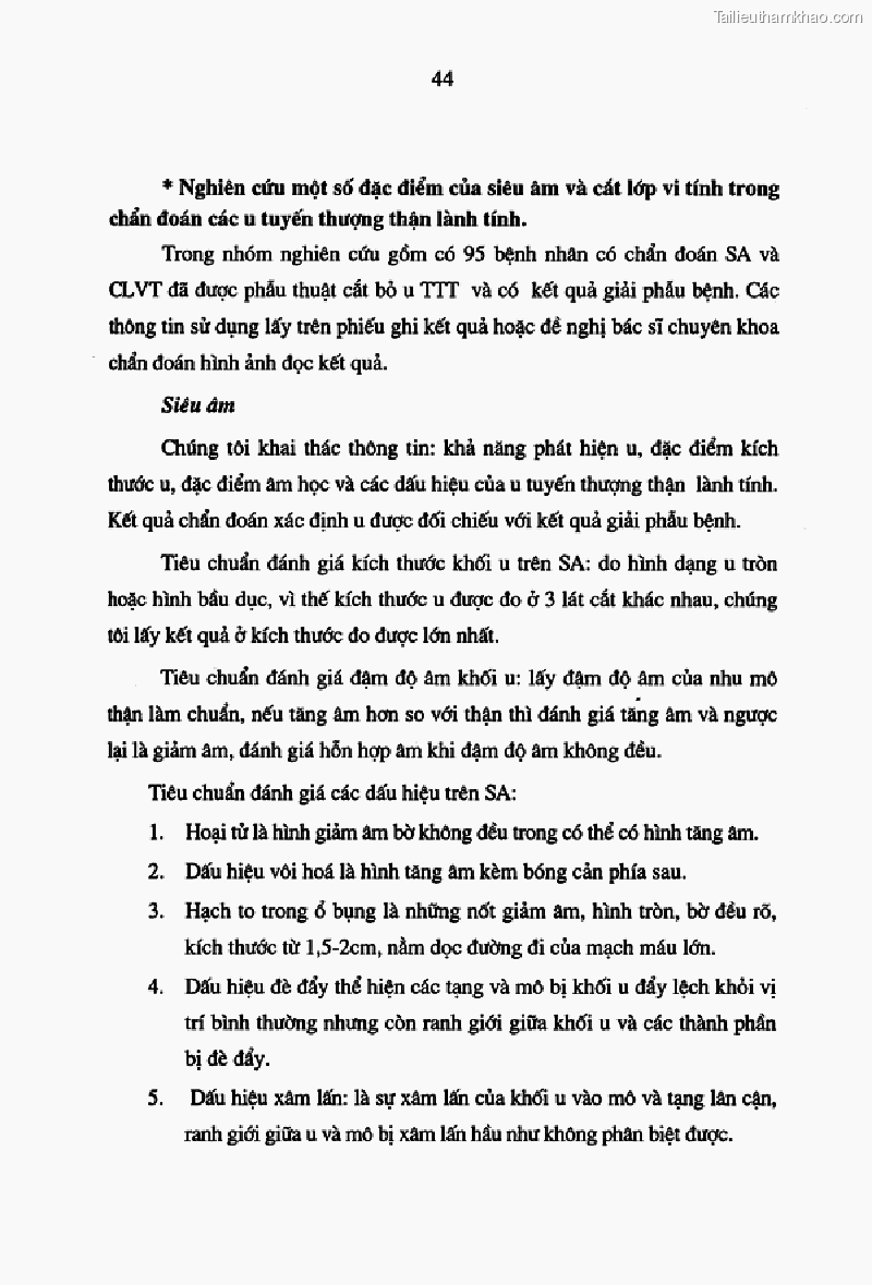 Luận án tiến sĩ y học Nghiên cứu chẩn đoán và điều trị phẫu thuật nội soi các u tuyến thượng thận lành tính tại bệnh viện Việt Đức giai đoạn 1998 - 2005 - 10 Trang 55