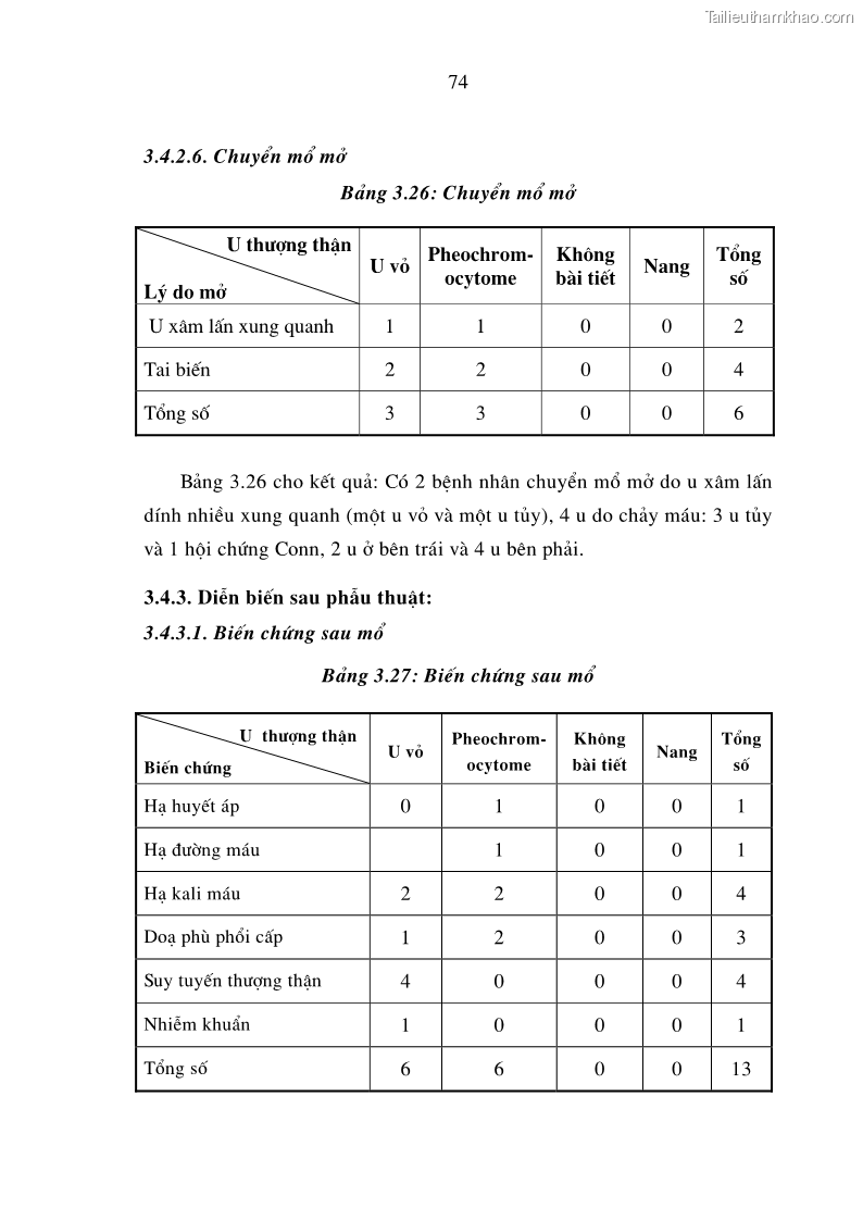 Luận án tiến sĩ y học Nghiên cứu chẩn đoán và điều trị phẫu thuật nội soi các u tuyến thượng thận lành tính tại bệnh viện Việt Đức giai đoạn 1998 - 2005 - 15 Trang 85