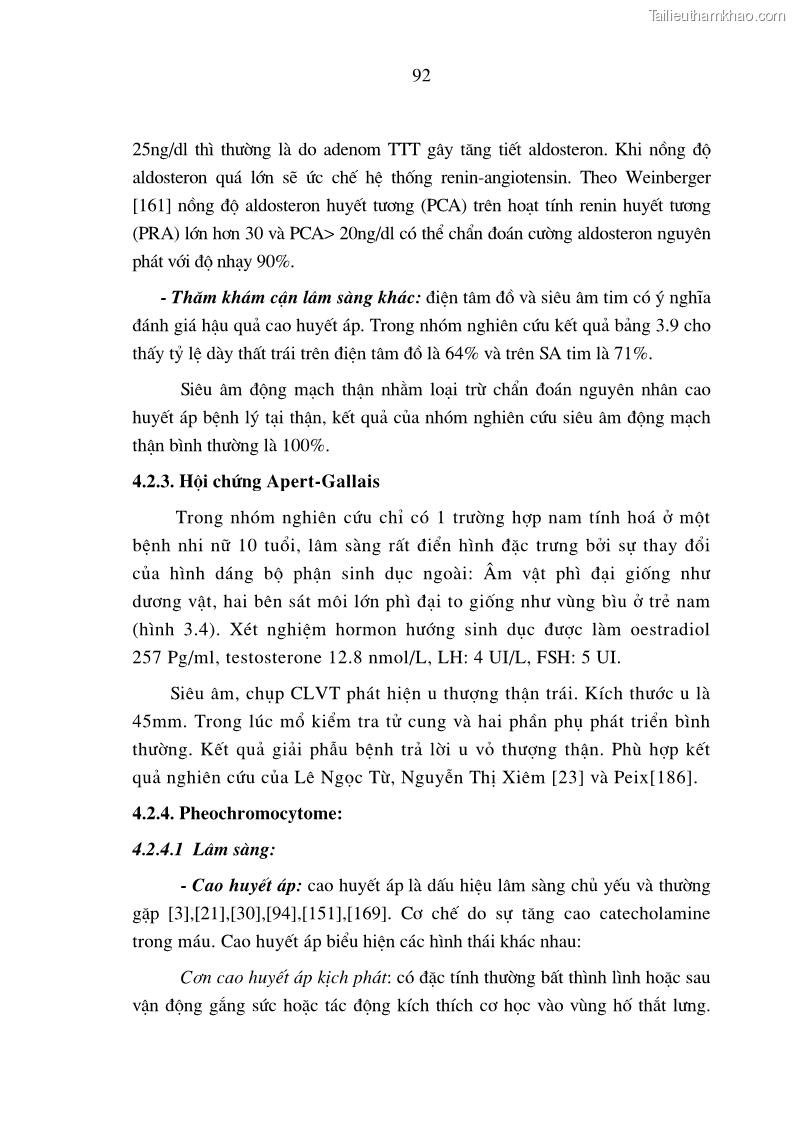 Luận án tiến sĩ y học Nghiên cứu chẩn đoán và điều trị phẫu thuật nội soi các u tuyến thượng thận lành tính tại bệnh viện Việt Đức giai đoạn 1998 - 2005 - 18 Trang 103