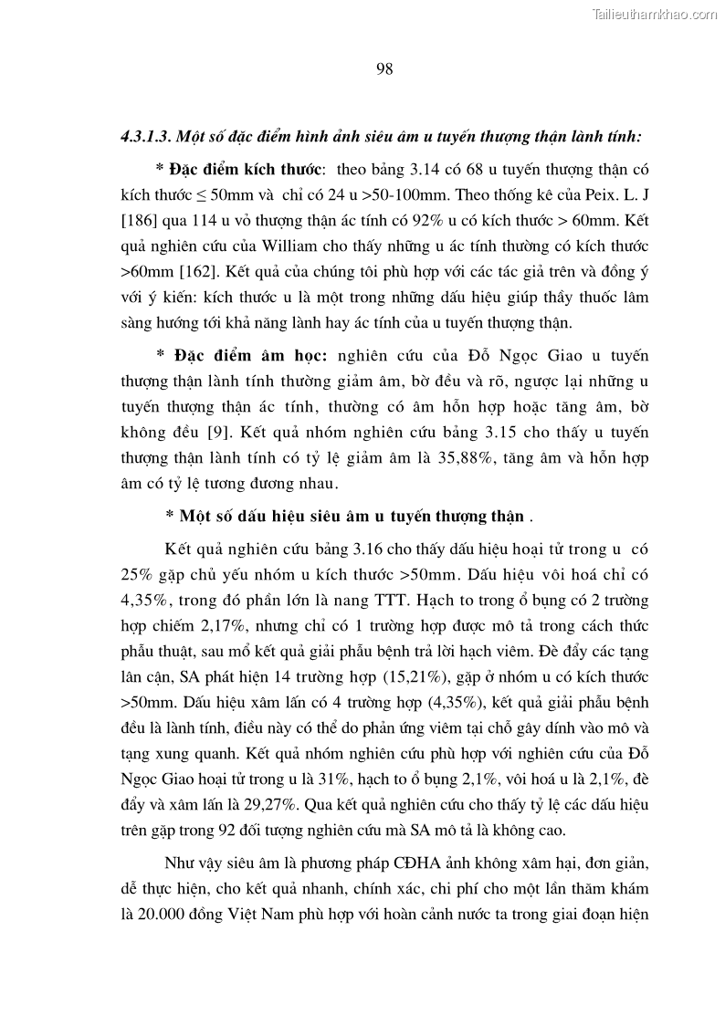Luận án tiến sĩ y học Nghiên cứu chẩn đoán và điều trị phẫu thuật nội soi các u tuyến thượng thận lành tính tại bệnh viện Việt Đức giai đoạn 1998 - 2005 - 19 Trang 109