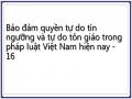Bảo đảm quyền tự do tín ngưỡng và tự do tôn giáo trong pháp luật Việt Nam hiện nay - 16