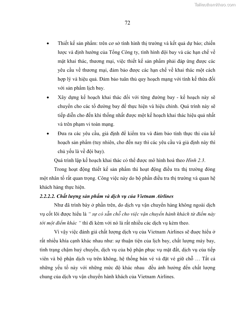 Luận án tiến sĩ kinh tế Các giải pháp Marketing nhằm tăng sức cạnh tranh trong kinh doanh vận chuyển hành khách của Hãng Hàng không Quốc gia Việt Nam - 14 Trang 79