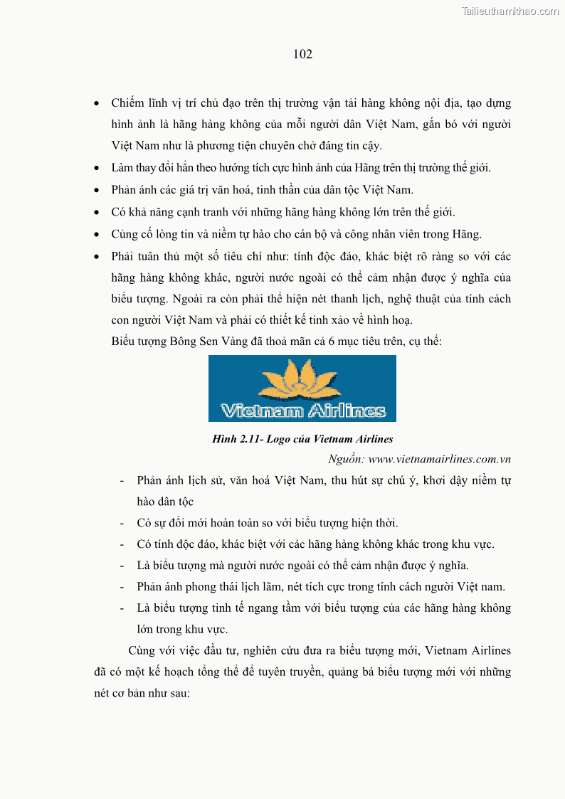 Luận án tiến sĩ kinh tế Các giải pháp Marketing nhằm tăng sức cạnh tranh trong kinh doanh vận chuyển hành khách của Hãng Hàng không Quốc gia Việt Nam - 19 Trang 109