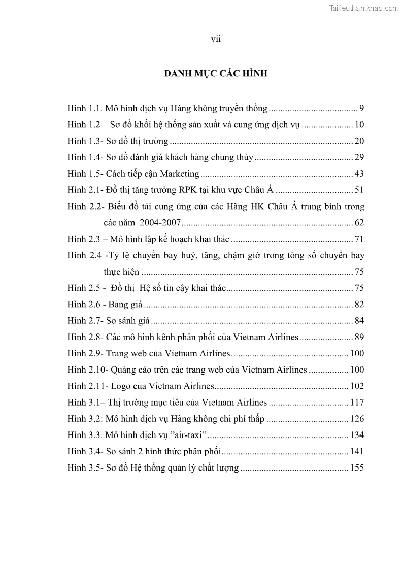 Luận án tiến sĩ kinh tế Các giải pháp Marketing nhằm tăng sức cạnh tranh trong kinh doanh vận chuyển hành khách của Hãng Hàng không Quốc gia Việt Nam - 2 Trang 7