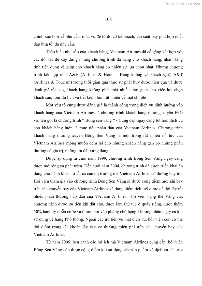 Luận án tiến sĩ kinh tế Các giải pháp Marketing nhằm tăng sức cạnh tranh trong kinh doanh vận chuyển hành khách của Hãng Hàng không Quốc gia Việt Nam - 20 Trang 115