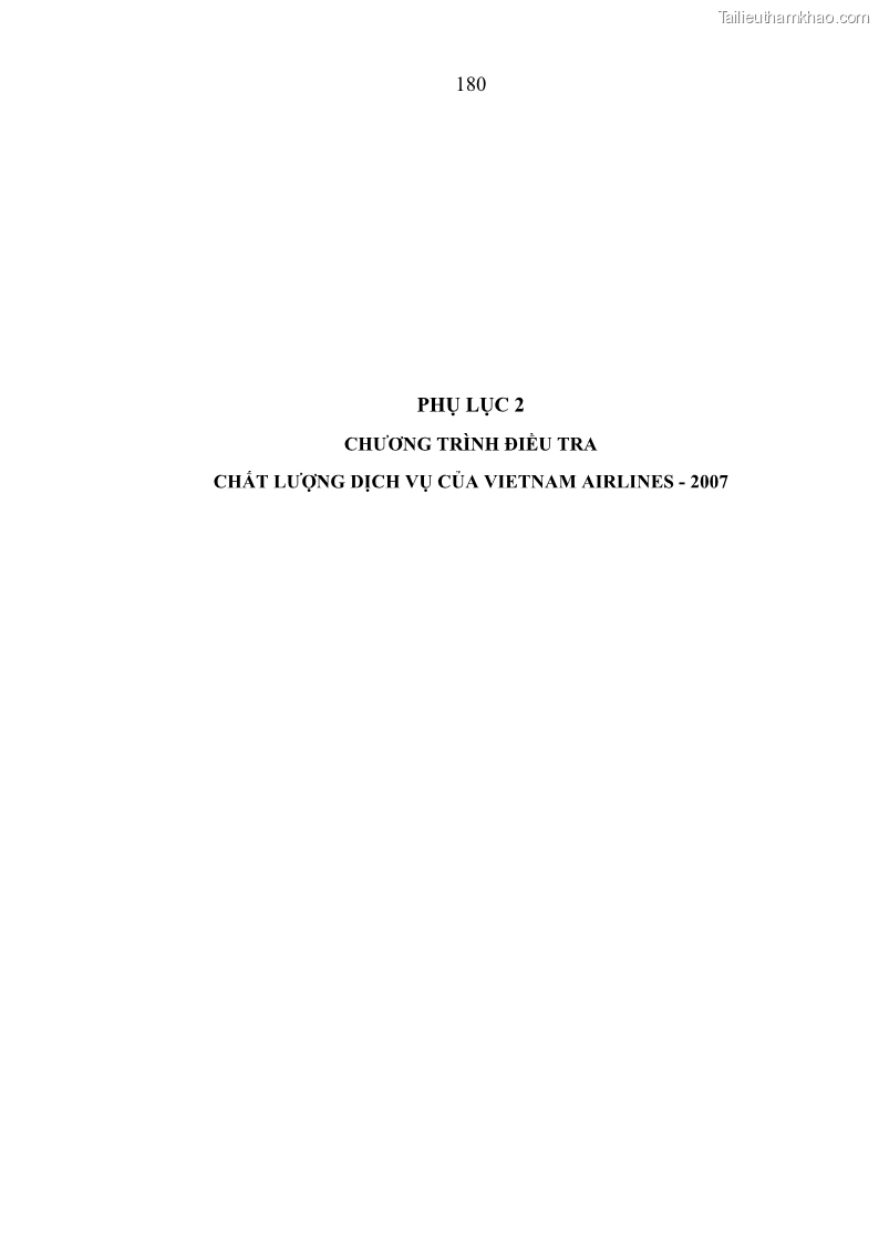 Luận án tiến sĩ kinh tế Các giải pháp Marketing nhằm tăng sức cạnh tranh trong kinh doanh vận chuyển hành khách của Hãng Hàng không Quốc gia Việt Nam - 32 Trang 187