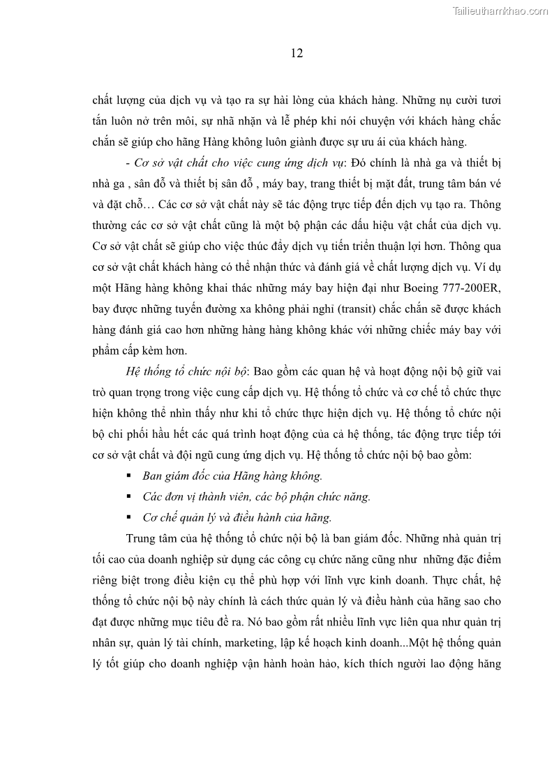 Luận án tiến sĩ kinh tế Các giải pháp Marketing nhằm tăng sức cạnh tranh trong kinh doanh vận chuyển hành khách của Hãng Hàng không Quốc gia Việt Nam - 4 Trang 19