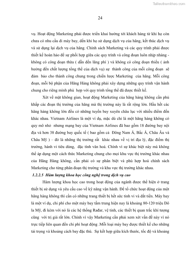 Luận án tiến sĩ kinh tế Các giải pháp Marketing nhằm tăng sức cạnh tranh trong kinh doanh vận chuyển hành khách của Hãng Hàng không Quốc gia Việt Nam - 6 Trang 31